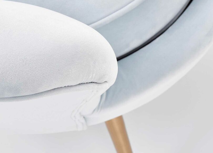 qualité et détail du fauteuil en forme de coquillage