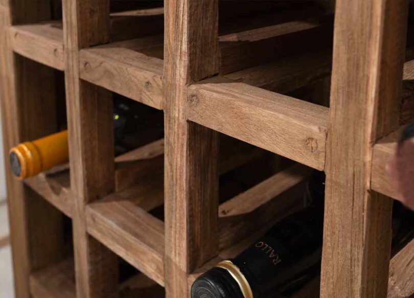 casier bouteilles à vin en bois recyclé