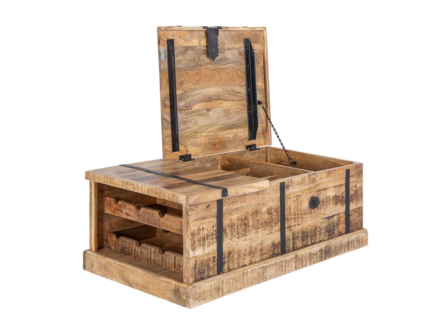 Malle rangement bois en bois recyclé