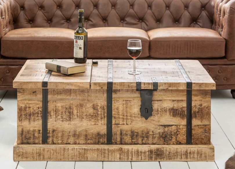 table basse cave à vin