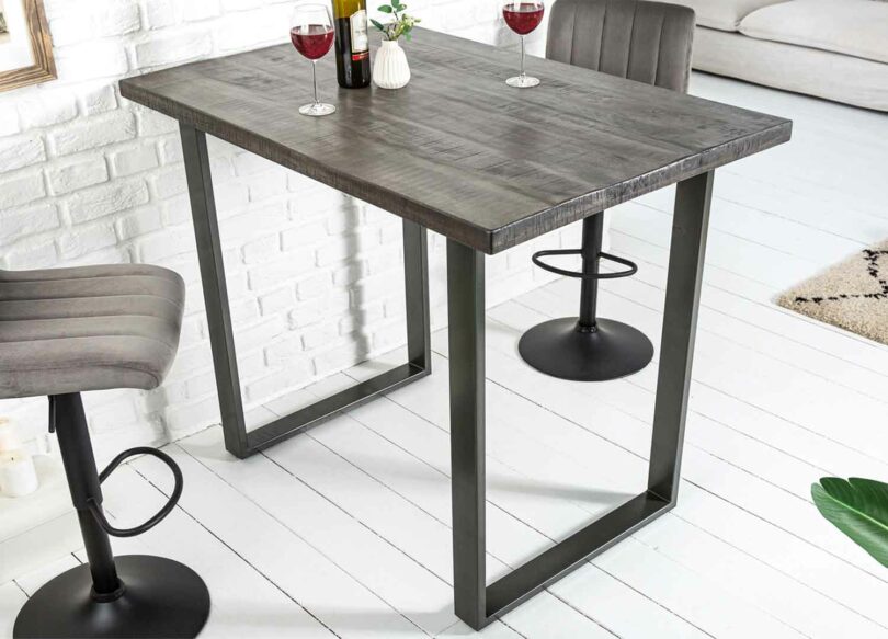 table de bar haute en bois massif