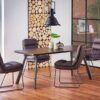 table de repas contemporaine bois foncé et noir