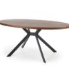 table à manger ovale 170 cm décor noyer