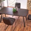 table de repas contemporaine bois foncé et noir