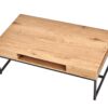 table basse 110 cm décor noir et bois pas cher
