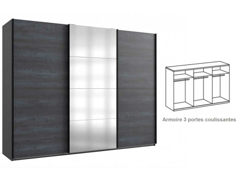 Armoire 3 portes coulissantes