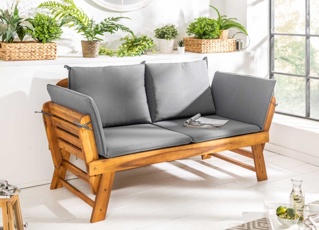 Banquette de jardin en bois d'Acacia