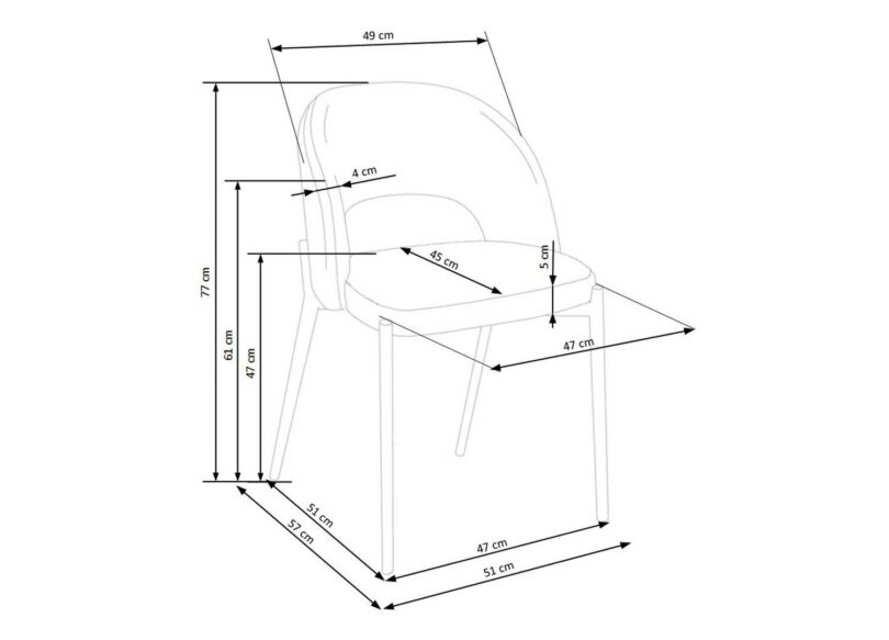 Dimensions de la chaise de salle à manger