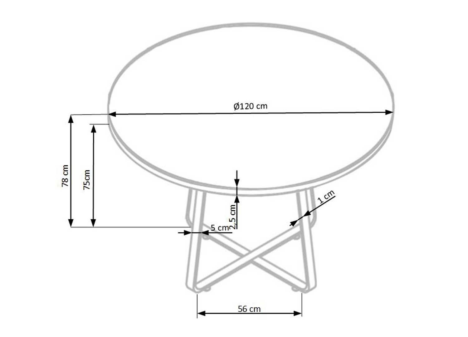 Dimensions de la table de séjour ronde