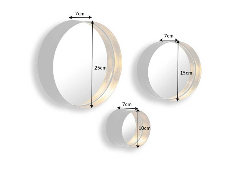 Dimensions des miroirs design