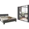 Ensemble de chambre adulte gris graphite industriel