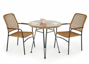 Ensemble de jardin en bois de rotin design
