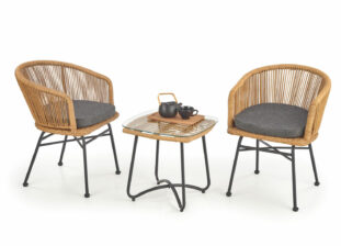 Salon de jardin en bois de rotin synthétique