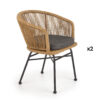 Lot de 2 chaises de jardin en rotin