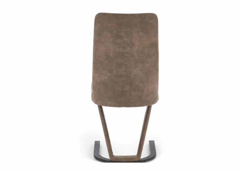 Chaise sans accoudoirs simili cuir marron