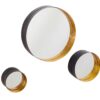 Lot de 3 miroirs ronds dorés