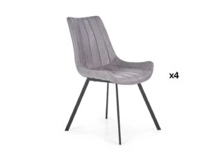 Lot de 4 chaises de séjour en simili cuir