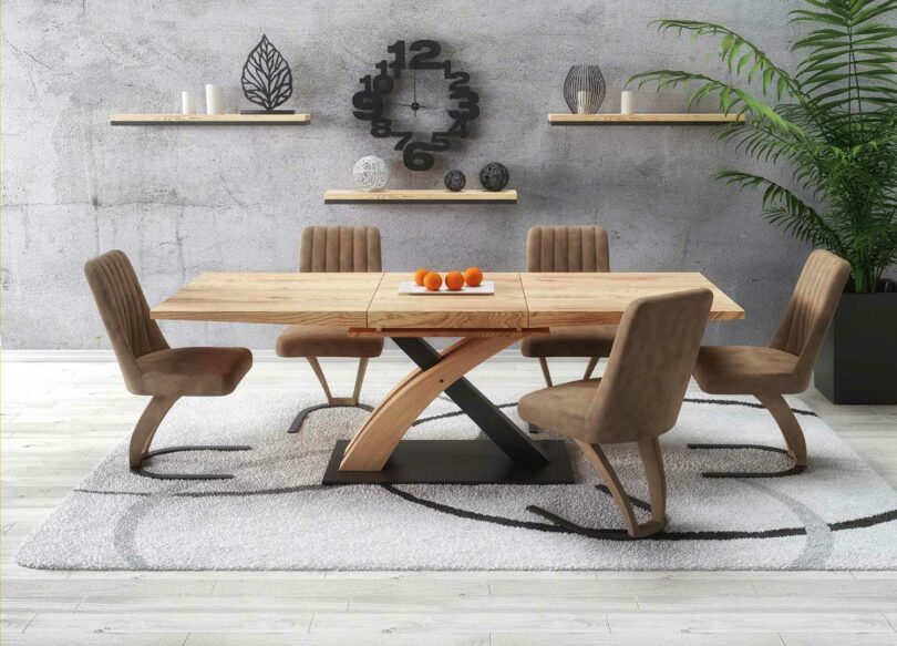 Table de repas extensible en bois