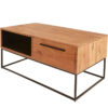 table de salon rectangulaire en bois massif style industriel