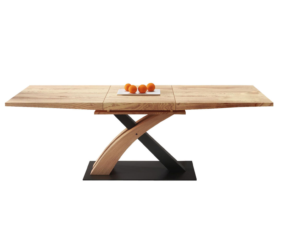 Table à manger en bois extensible pied design