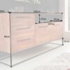 dimensions buffet 165 cm en bois d'acacia massif