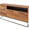 buffet 165 cm métal noir et bois massif