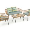 mobilier de jardin en rotin avec coussin