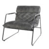 fauteuil en velours et métal noir - Vert gris