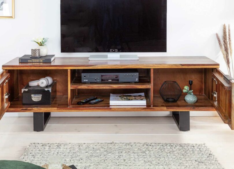 meuble tv avec rangement style industriel
