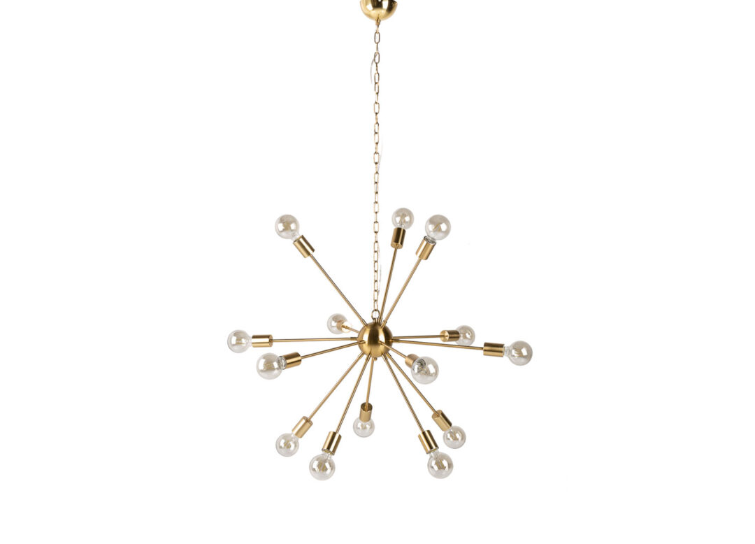 suspension luminaire doré avec 14 tiges