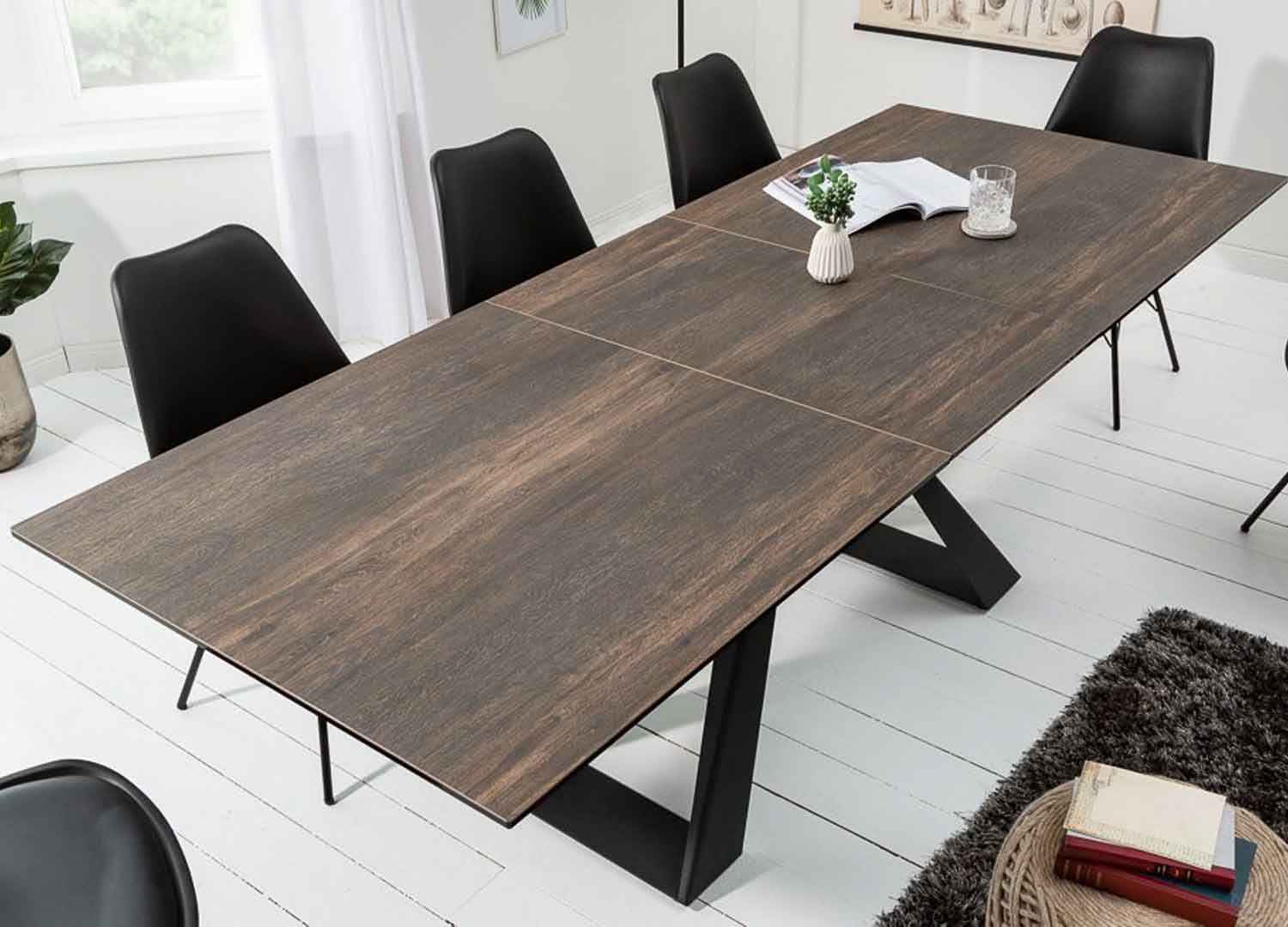 Table à manger extensible Frame - chêne foncé Moderne - Trasman