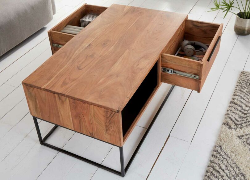 table de salon avec tiroirs 110 cm