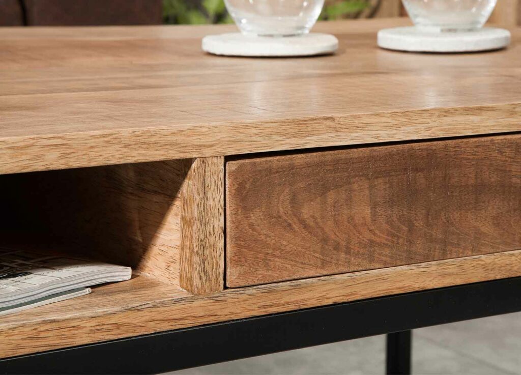 Table de salon en bois de manguier massif naturel originale