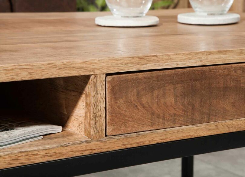 table de salon 100 cm en bois massif
