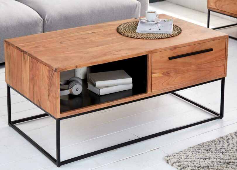 table basse en acacia massif 110 cm