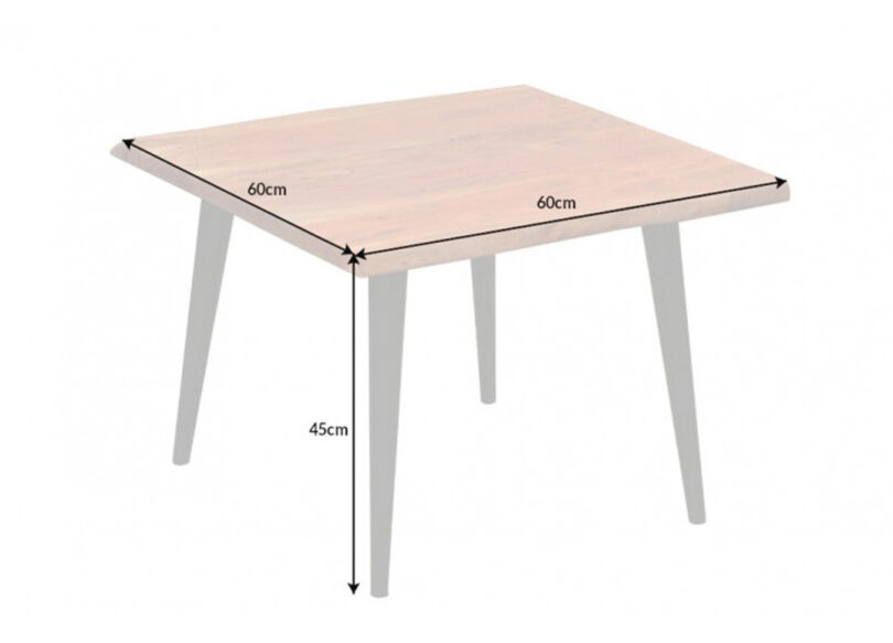 dimensions table d'appoint 60 cm bois massif