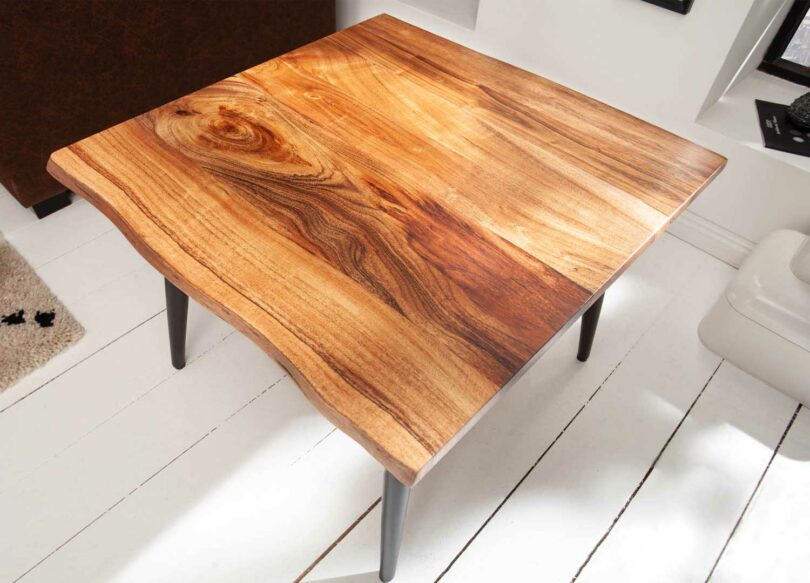 table d'appoint carré en bois massif