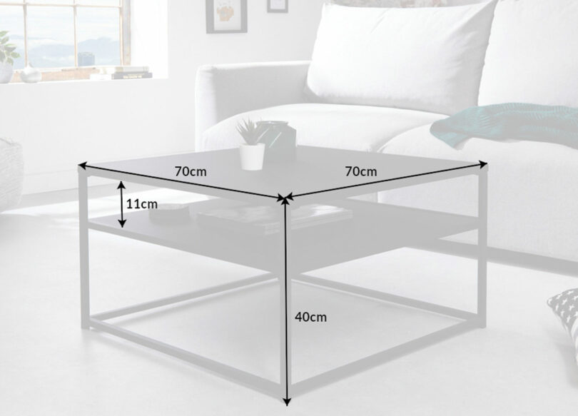 dimensions table basse moderne noir mat
