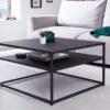 table basse 70 cm style industriel métal noir