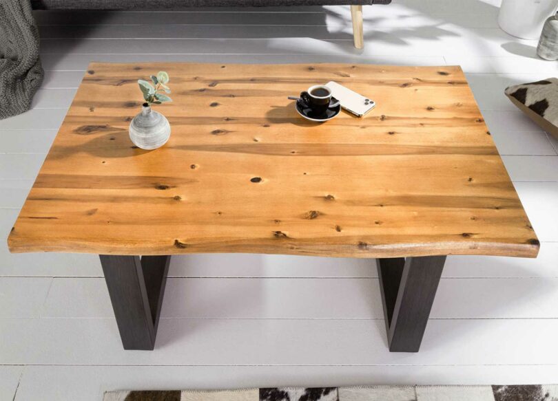 table basse en bois massif 110 cm