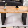 table de salon rectangulaire en bois massif
