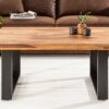 table basse rectangulaire en bois massif