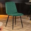 Chaise de salle à manger en velours vert