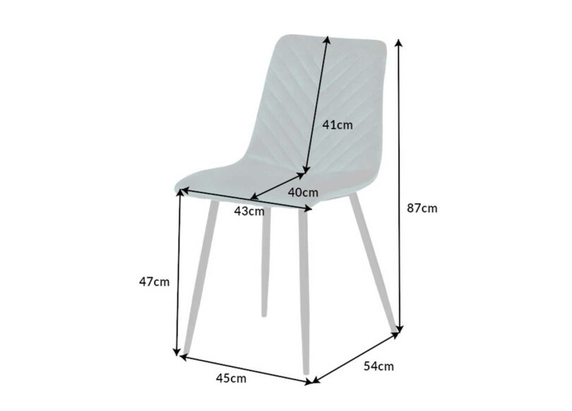 Dimensions de la chaise en velours
