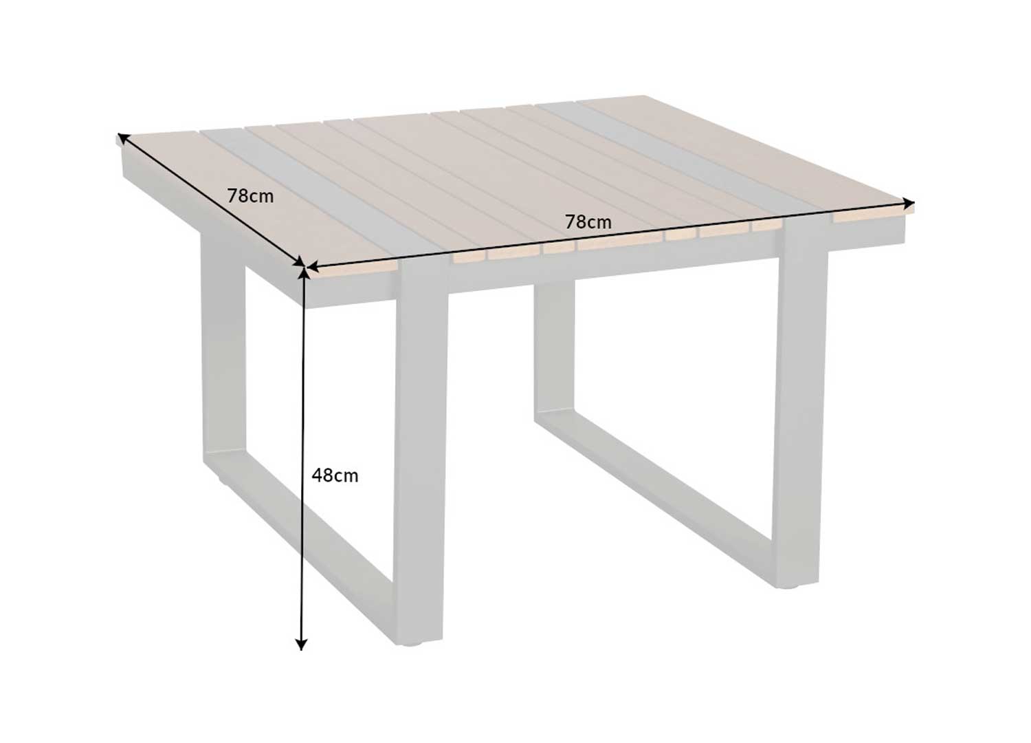 Dimensions de la table de jardin en bois