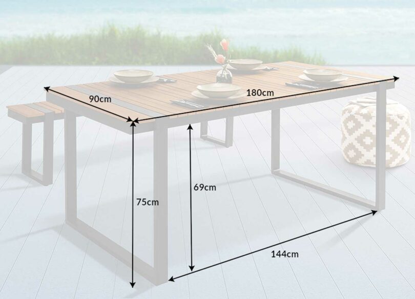 Dimensions de la table de jardin