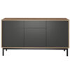 Buffet noir et bois industriel