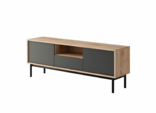 Meuble tv bois et noir