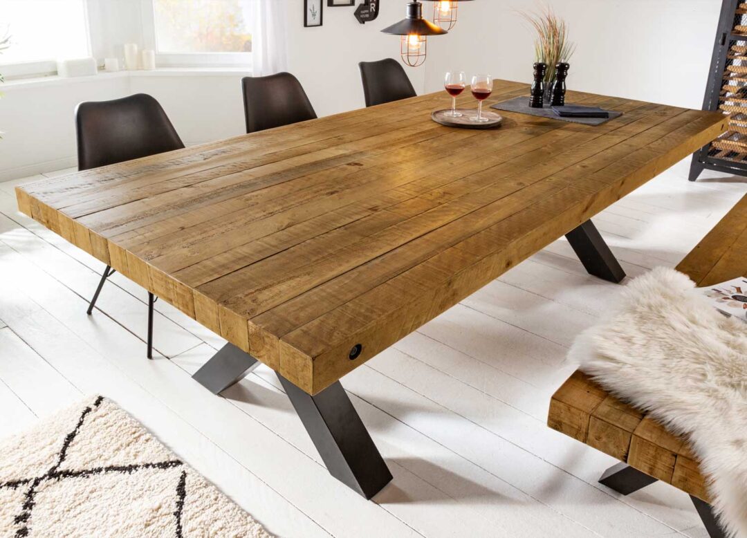 Table repas 200cm en bois de pin massif