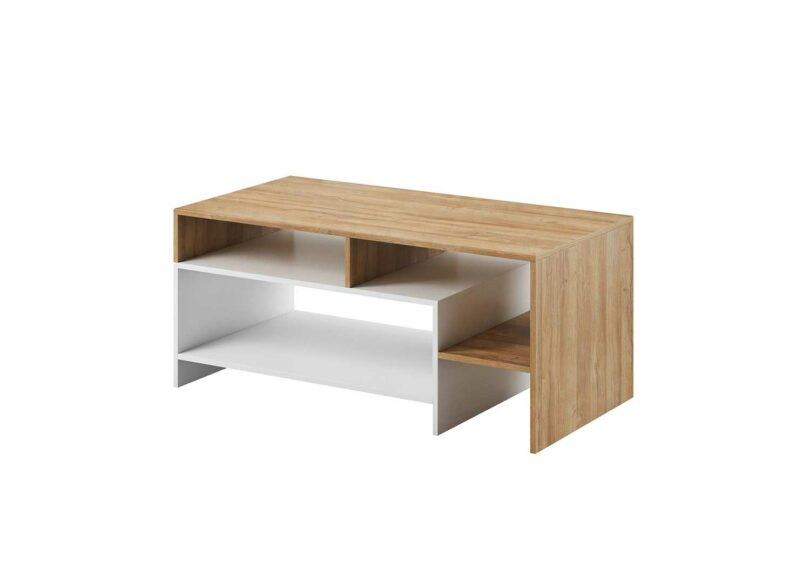Table de salon blanche et bois